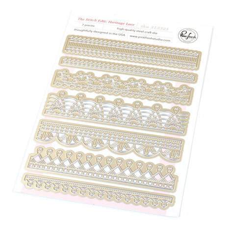 Pinkfresh Studio Homespun with Heart Die The Stitch Edit Heritage Lace (313325)