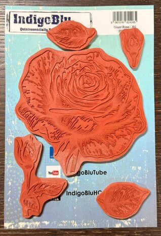 IndigoBlu Giant Rose A5 Red Rubber Stamp (IND1488)