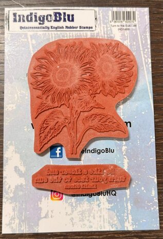 IndigoBlu Turn to The Sun A6 Red Rubber Stamp (IND1489)