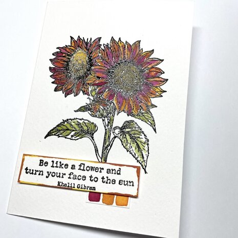 IndigoBlu Turn to The Sun A6 Red Rubber Stamp (IND1489)