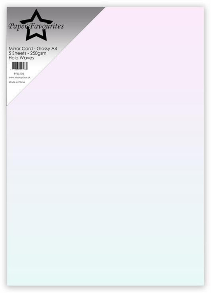 Paper Favourites Mirror Card Glossy A4 Holo Waves 250gsm (5pcs) (PFSS102)