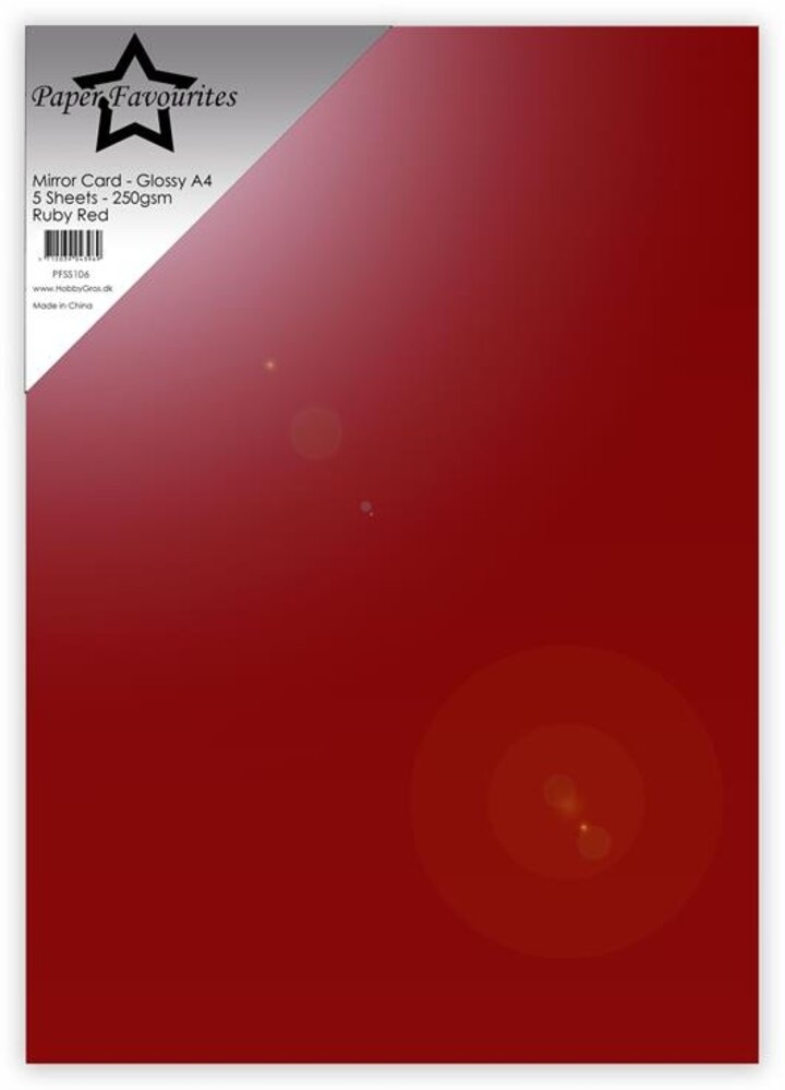 Paper Favourites Mirror Card Glossy A4 Ruby Red 250gsm (5pcs) (PFSS106)