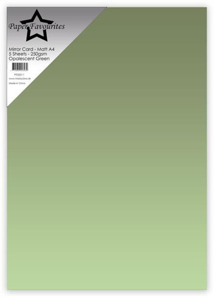 Paper Favourites Mirror Card Matte A4 Opalescent Green 250gsm (5pcs) (PFSS011)