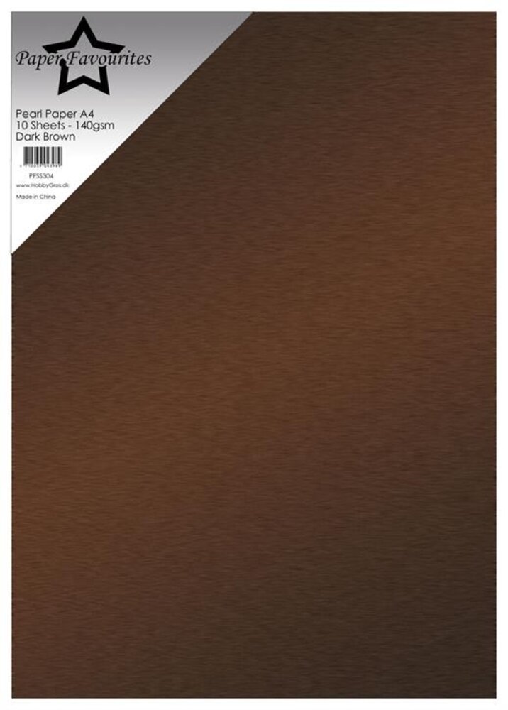 Paper Favourites Pearl Paper A4 Dark Brown 140gsm (10pcs) (PFSS304)