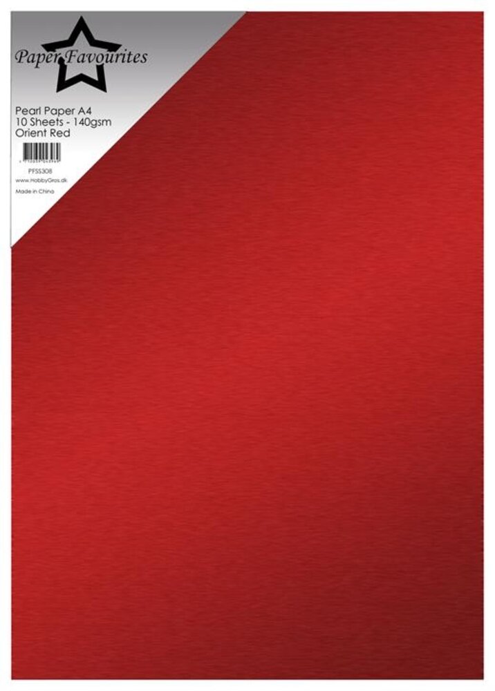 Paper Favourites Pearl Paper A4 Orient Red 140gsm (10pcs) (PFSS308) Paper Favourites Pearl Paper A4 Orient Red 140gsm (10pcs) (PFSS308)