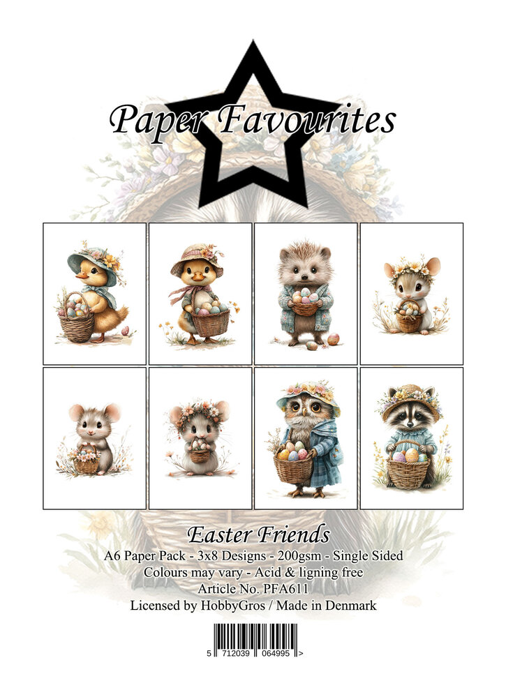 Paper Favourites Easter Friends A6 Paper Pack (PFA611)