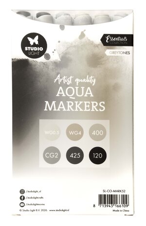 Studio Light Aqua Markers Greytones (SL-CO-MARK52)