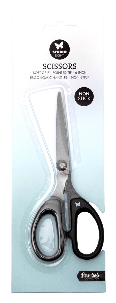 Studio Light Scissors Soft Grip/Pointed Tip/Non Stick 6 Inch - Black (SL-TO-SCIS04)