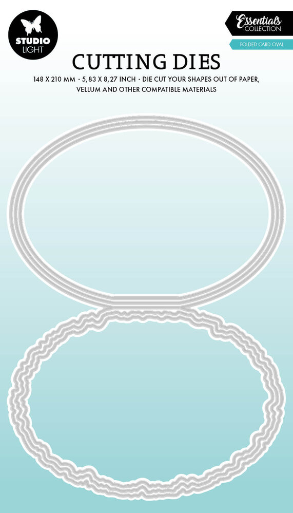 Studio Light Torn Edge Cutting Die Folded Card Oval (SL-ES-CD1087)