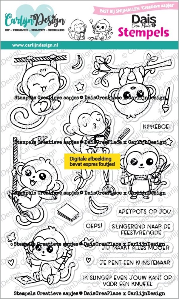 CarlijnDesign Clear Stamps Creative Monkeys (CDST-0166)