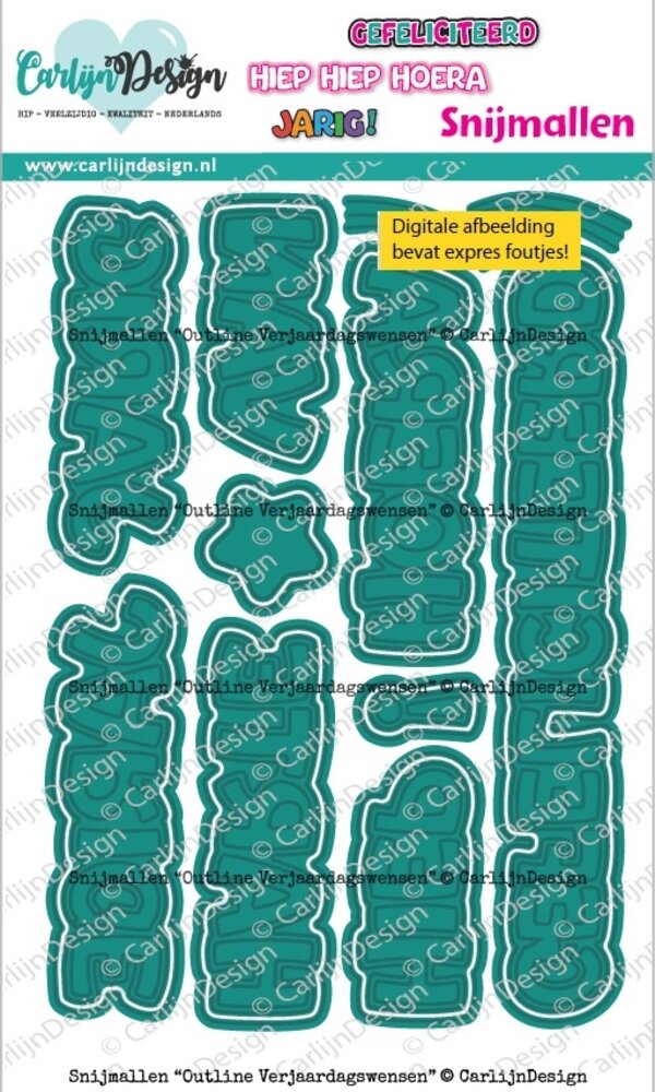 CarlijnDesign Snijmallen Outline Verjaardagswensen (CDSN-0359)