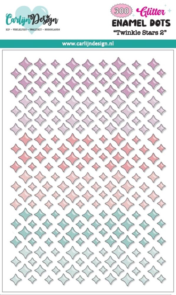 CarlijnDesign Glitter Enamel Dots Twinkle Stars 2 (300pcs) (CDED-0016)