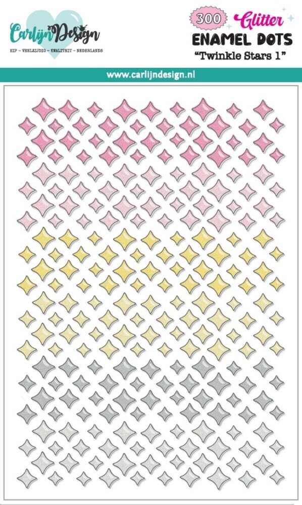 CarlijnDesign Glitter Enamel Dots Twinkle Stars 1 (300pcs) (CDED-0015)