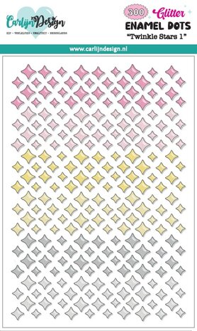 CarlijnDesign Glitter Enamel Dots Twinkle Stars 1 (300pcs) (CDED-0015)