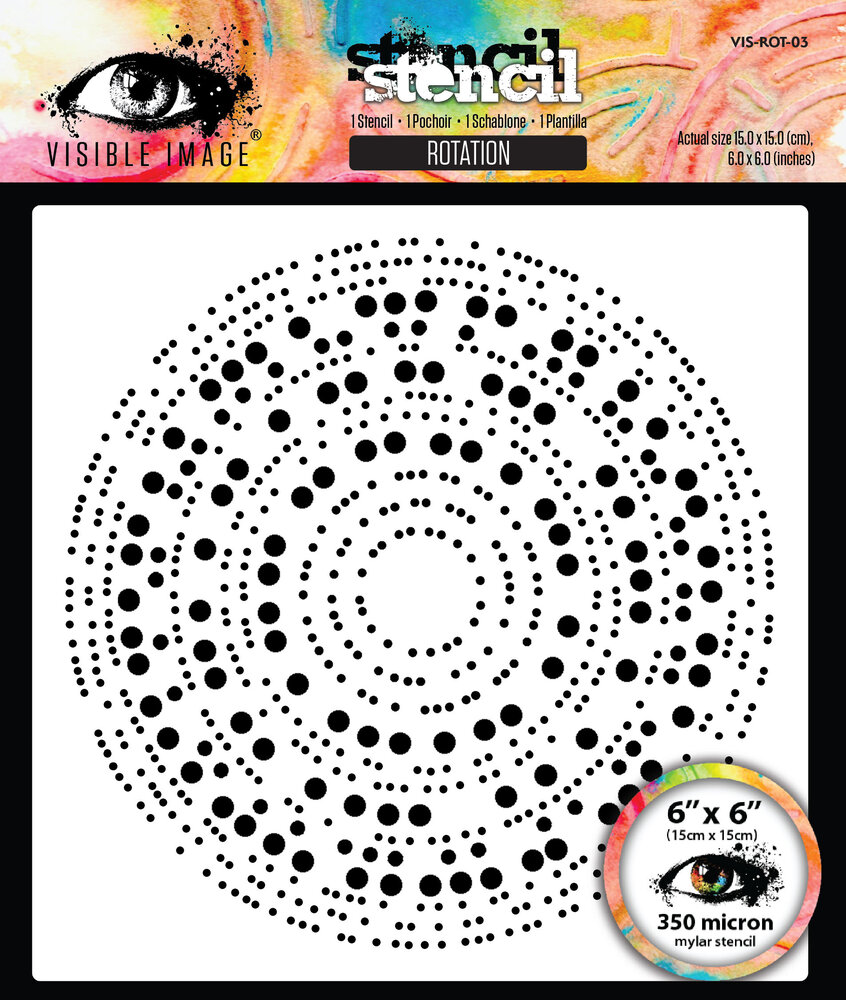 Visible Image Grunge Florals 6x6 Inch Stencil Rotation (VIS-ROT-03)