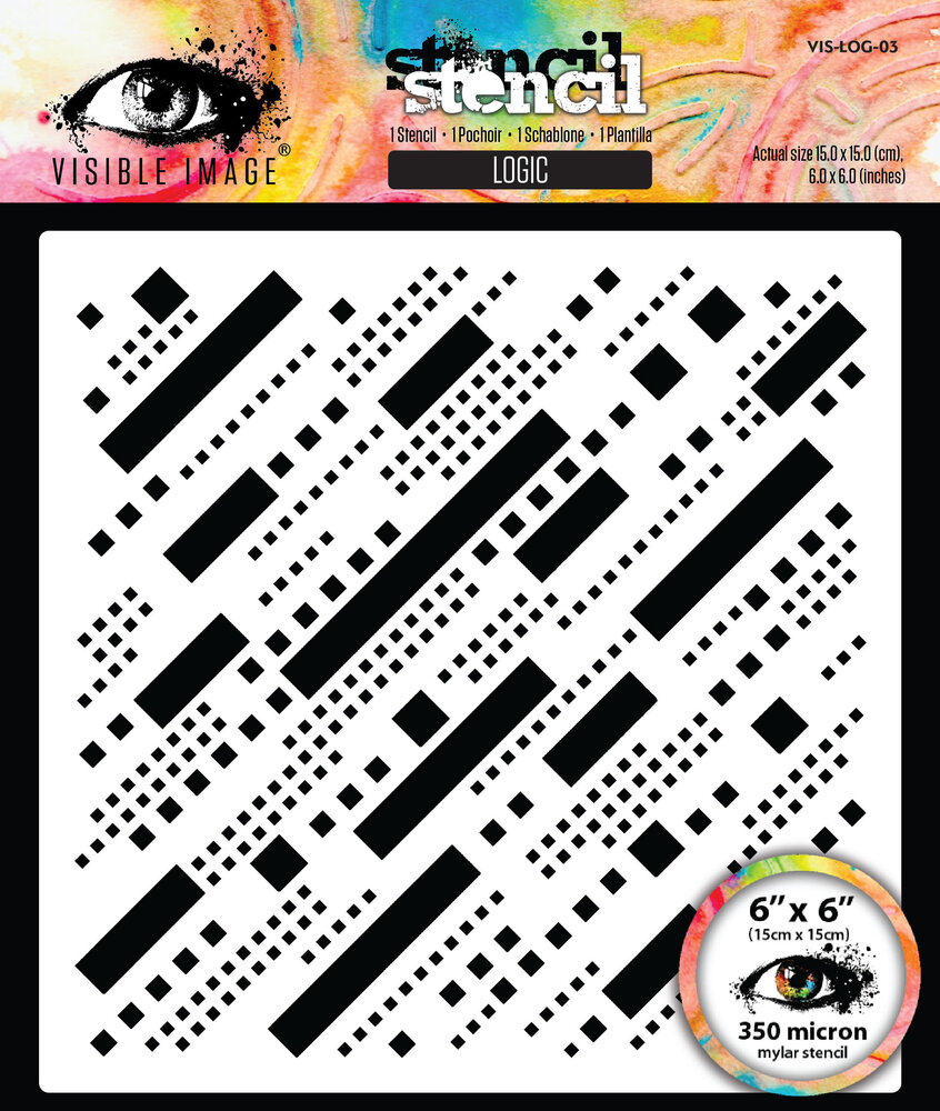 Visible Image Grunge Florals 6x6 Inch Stencil Logic (VIS-LOG-03)