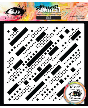 Visible Image Grunge Florals 6x6 Inch Stencil Logic (VIS-LOG-03)