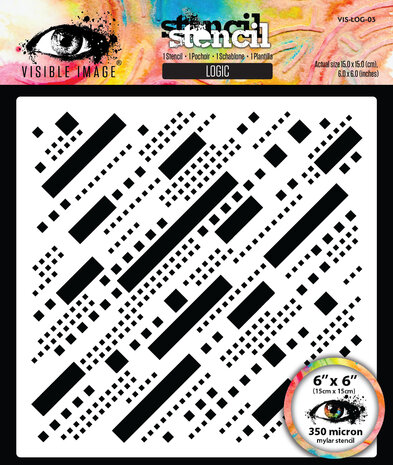 Visible Image Grunge Florals 6x6 Inch Stencil Logic (VIS-LOG-03)