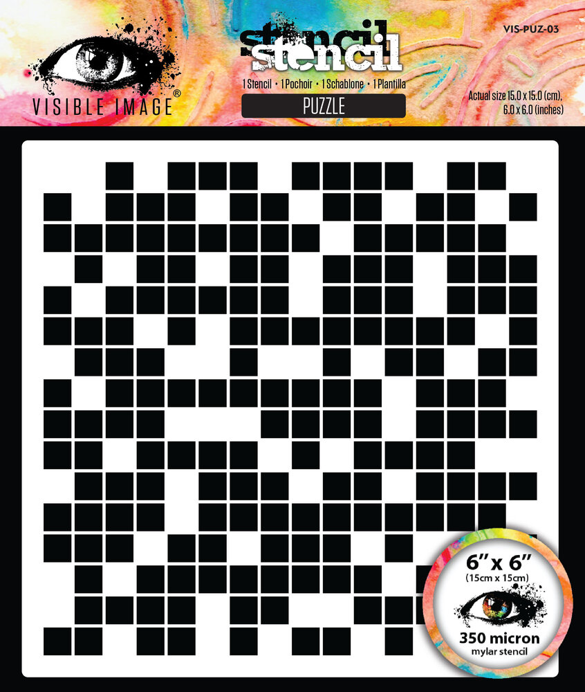 Visible Image Grunge Florals 6x6 Inch Stencil Puzzle (VIS-PUZ-03)