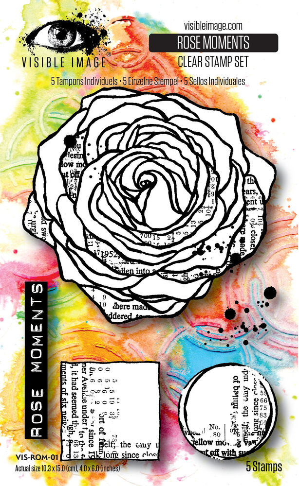 Visible Image Grunge Florals 4x6 Inch Stamp Set Rose Moments (VIS-ROM-01)