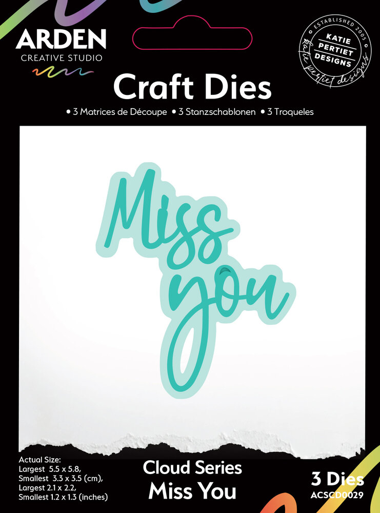 Arden Creative Studio Sentiment Cloud Series Craft Set Die Miss You (ACSCD0029) Arden Creative Studio Sentiment Cloud Series Craft Set Die Miss You (ACSCD0029)