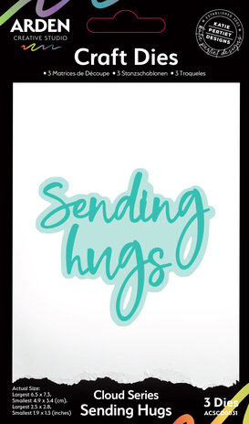 Arden Creative Studio Sentiment Cloud Series Craft Die Set Sending Hugs (ACSCD0031) Arden Creative Studio Sentiment Cloud Series Craft Die Set Sending Hugs (ACSCD0031)