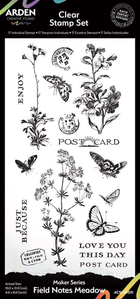 Arden Creative Studio Maker Series 4x8 Inch Clear Stamp Set Field Notes Meadow (ACSCS0021) Arden Creative Studio Maker Series 4x8 Inch Clear Stamp Set Field Notes Meadow (ACSCS0021)