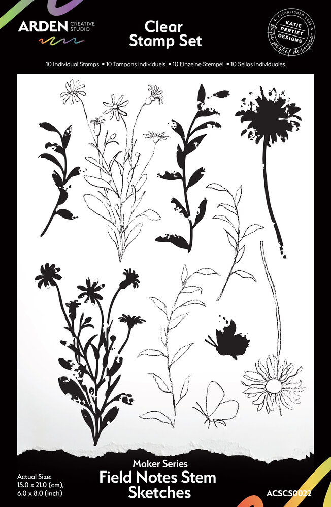 Arden Creative Studio Maker Series 6x8 Inch Clear Stamp Set Field Notes Stem Sketches (ACSCS0022) Arden Creative Studio Maker Series 6x8 Inch Clear Stamp Set Field Notes Stem Sketches (ACSCS0022)