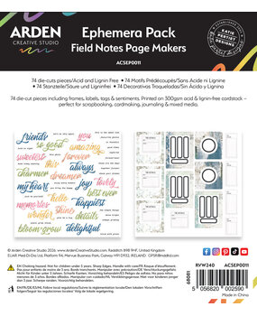 Arden Creative Studio Field Notes Page Makers Ephemera Pack (74pcs) (ACSEP0011)
