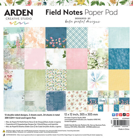 Arden Creative Studio Field Notes 12x12 Inch Paper Pad (ACSPP0017) Arden Creative Studio Field Notes 12x12 Inch Paper Pad (ACSPP0017)