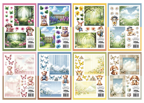 Crealies Bundel Cutting Sheets Spring A - H (8 designs) (CLSVP902)