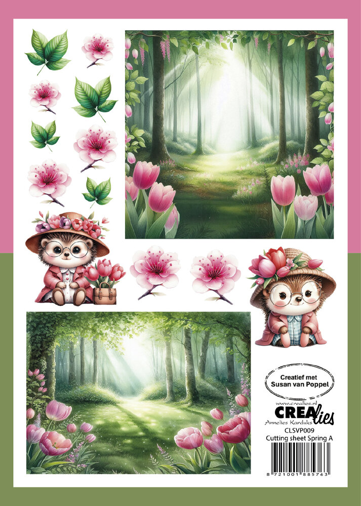 Crealies Cutting Sheets Papier Bundel Knipvellen Lente A - H (8pcs) (CLSVP902)