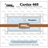 Crealies Cardzz Stansen Mini Slimline Postzegelvel Wendelyn met 4 Rechthoeken Horizontaal (CLCZ463)