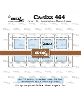 Crealies Cardzz Stansen Mini Slimline Postzegelvel Xanne met 8 Rechthoeken (CLCZ464)