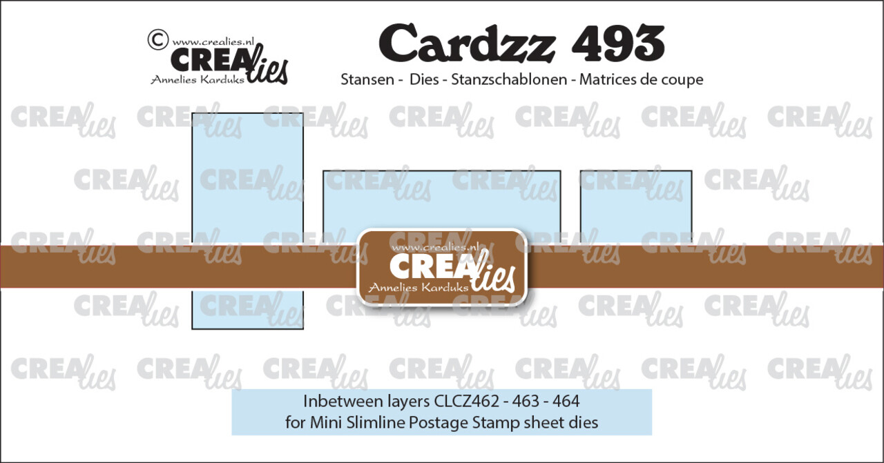Crealies Cardzz Stansen 3x Tussenlaagje voor CLCZ462, CLCZ463 & CLCZ464 (CLCZ493)