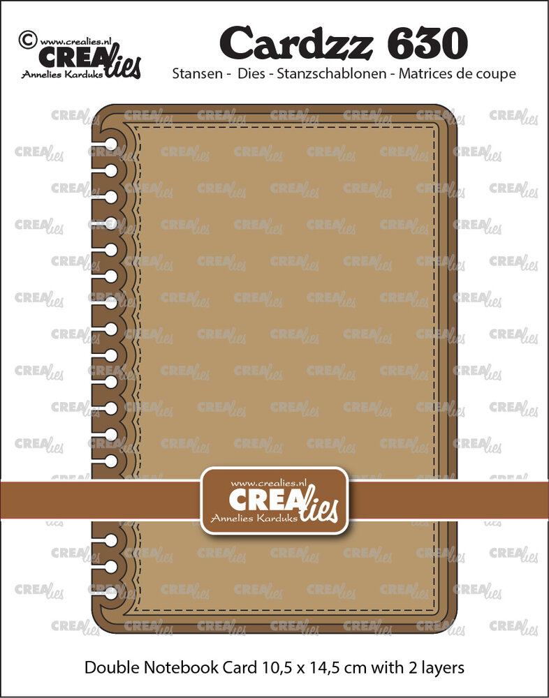 Crealies Cardzz Dies Double Card Notebook 10,5 x 14,5 cm with Rounded Corners (CLCZ630)
