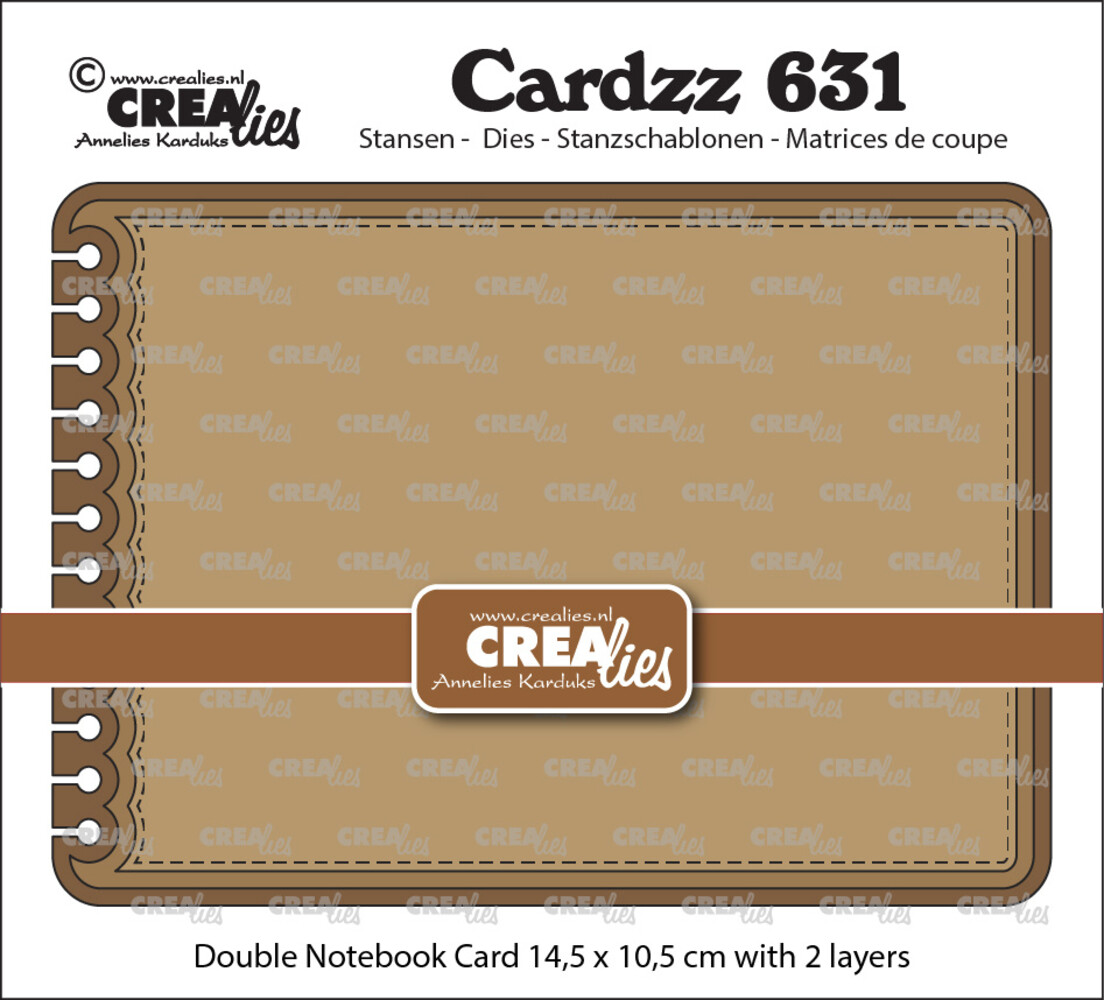 Crealies Cardzz Stansen Dubbele Kaart Notebook 14,5x10,5cm met Afgeronde Hoeken (CLCZ631)