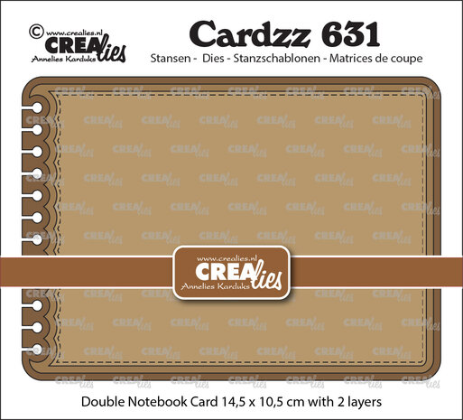 Crealies Cardzz Stansen Dubbele Kaart Notebook 14,5x10,5cm met Afgeronde Hoeken (CLCZ631)