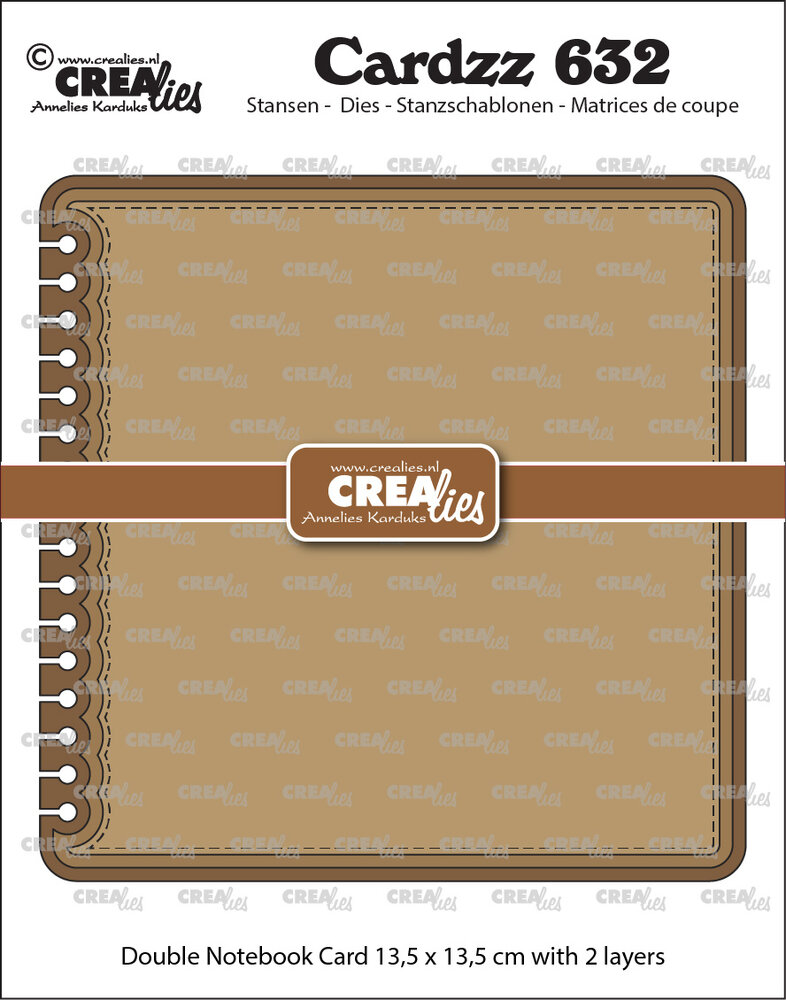 Crealies Cardzz Dies Double Card Notebook 13,5 x 13,5 cm with Rounded Corners (CLCZ632)