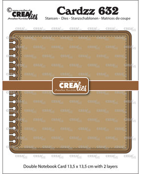 Crealies Cardzz Stansen Dubbele Kaart Notebook 13,5x13,5cm met Afgeronde Hoeken (CLCZ632)