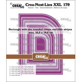 Crealies Crea-Nest-Lies XXL Dies Rectangle with One Rounded Corner and Little Stripes (CLNestXXL179)