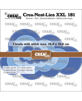 Crealies Crea-Nest-Lies XXL Stansen No. 181 Wolk met Stiklijn (CLNestXXL181)