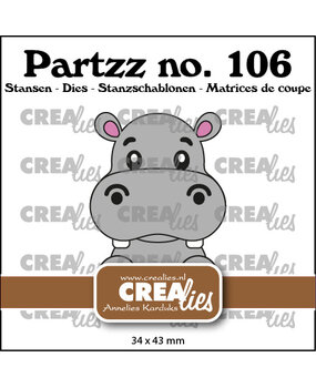 Crealies Partzz Stansen No. 106 Nijlpaard (CLPartzz106)