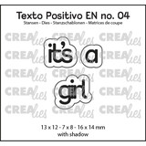 Crealies Texto Positivo Stansen English It's a Girl (POSEN04)