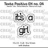 Crealies Texto Positivo Dies English It's a Girl (POSEN04)