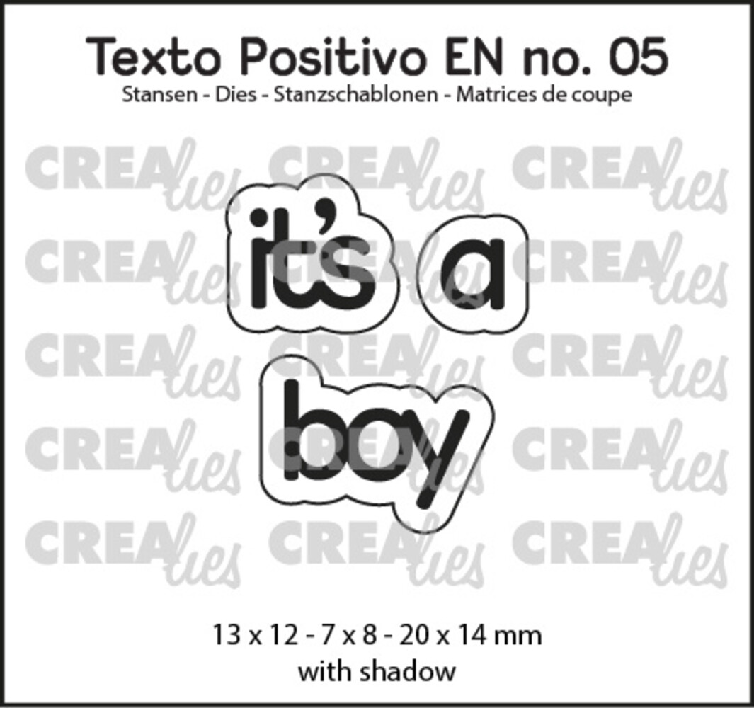 Crealies Texto Positivo Stansen English It's a Boy (POSEN05)