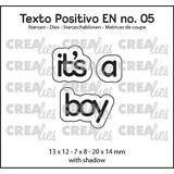 Crealies Texto Positivo Dies English It's a Boy (POSEN05)