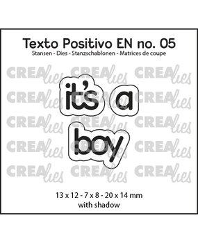 Crealies Texto Positivo Dies English It's a Boy (POSEN05)