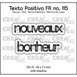 Crealies Texto Positivo Stansen French Nouveaux Bonheur (POSFR115)