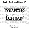 Crealies Texto Positivo Dies French Nouveaux Bonheur (POSFR115)